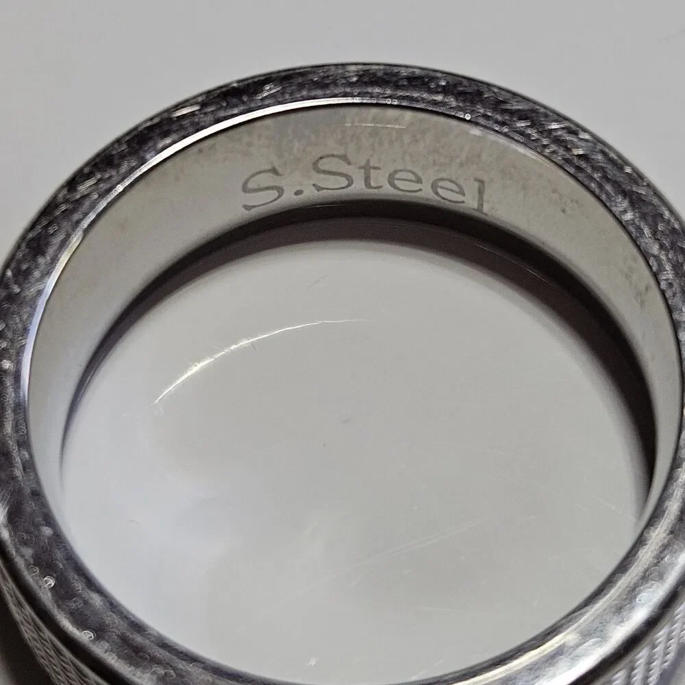 *Sale* Mesh Textured Comfort Fit Stainless Steel Wedding Band Ring Size 11 - Picture 7 of 13